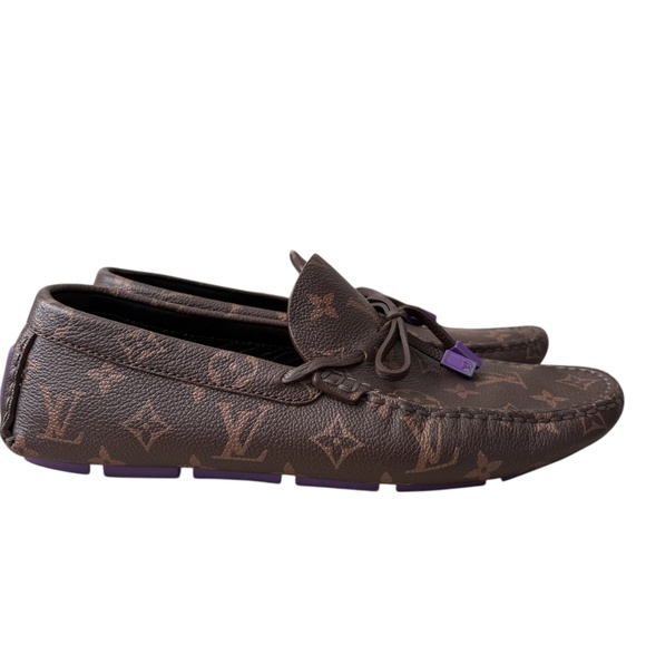 Louis Vuitton Men\'s Monogram Leather Driver Loafers Size 7LV Designer main image 10